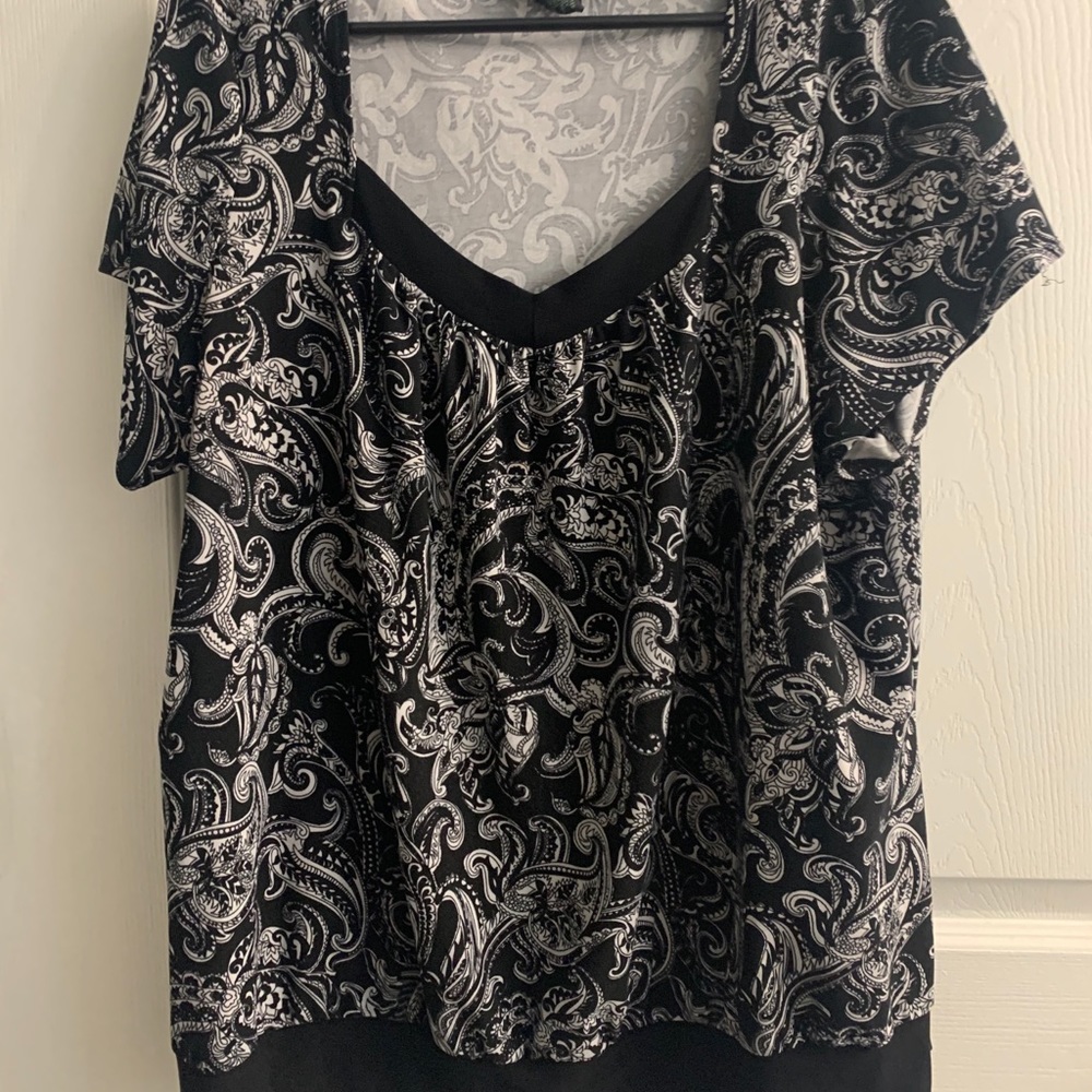 Black & White Scroll Blouse